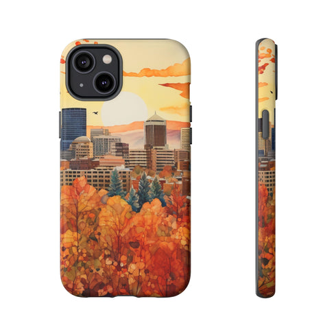 An Urban Autumn Overlook - Impact Resistant Phone Case iPhone 14 Plus Matte